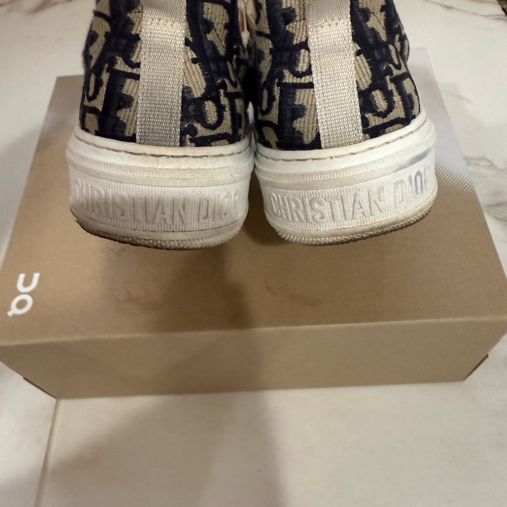 Dior Navy and Cream Slip-On Shoes - Picture 3 of 5